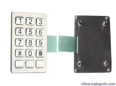 最專業的按鍵廠家 15位不銹鋼按鍵智能設備專用鍵盤電話機按鍵